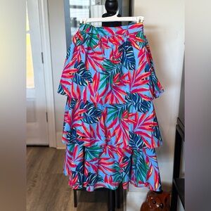 Tabitha Brown Tropical Leaf Print Skirt